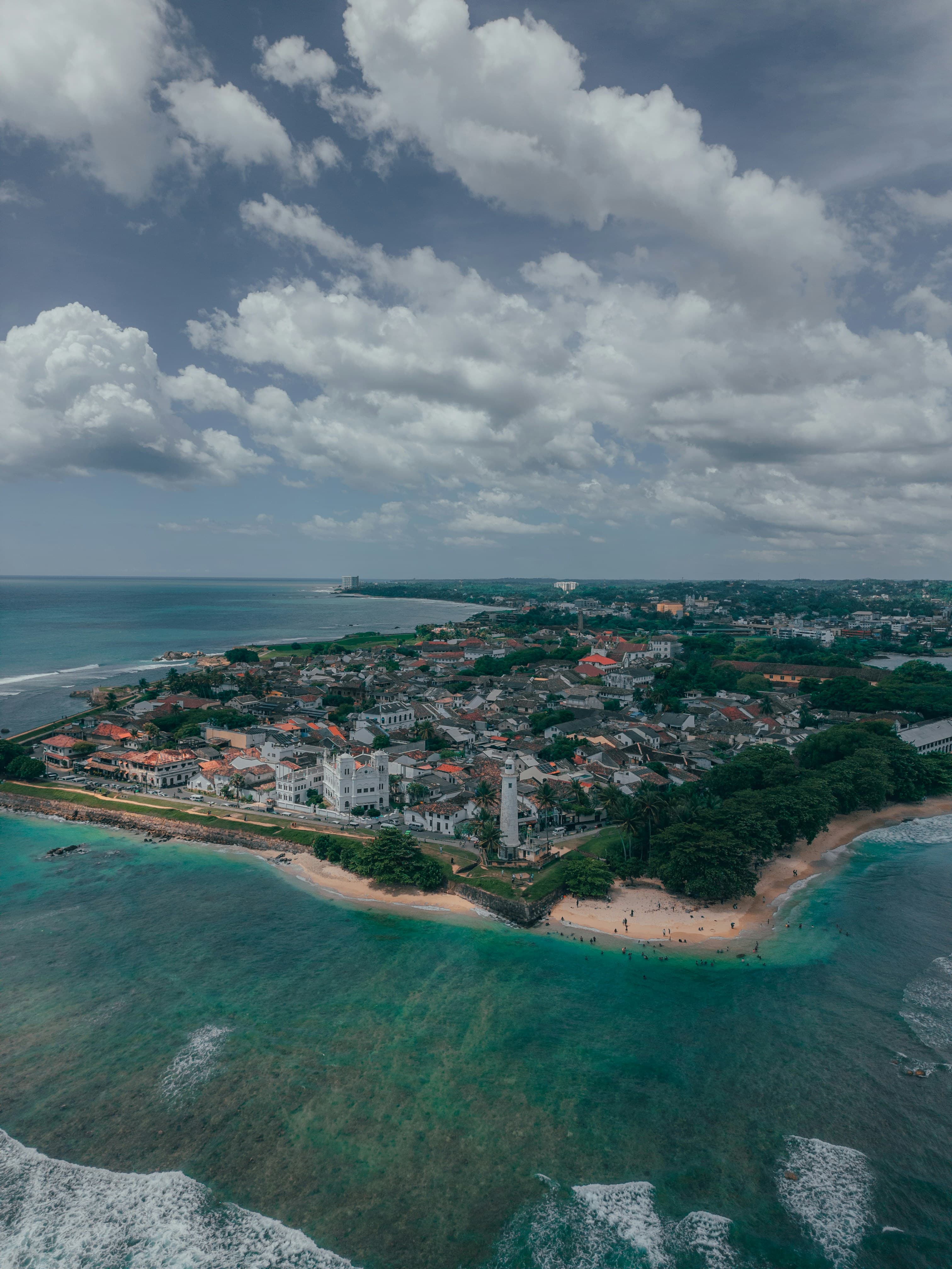 Aerial view of Galle Fort peninsula, Sri Lanka